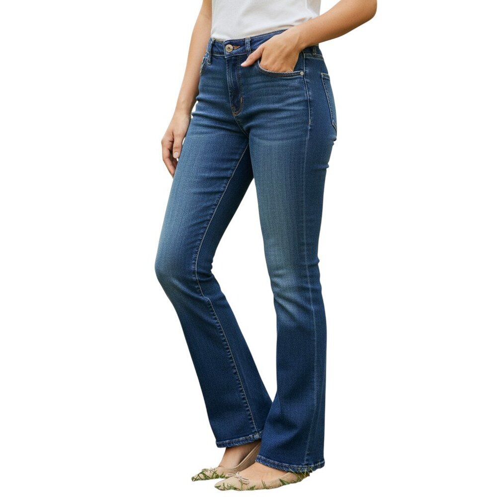 Tommy Hilfiger Bootcut Jeans Womens 29x32 Dark Wash Mid Rise Stretch Denim
